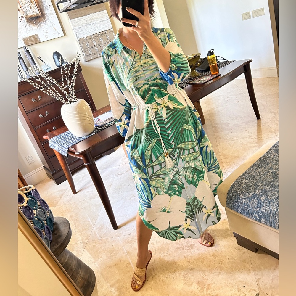 For Cynthia linen blend dress